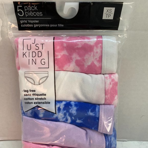 Just Kidding Girls Hipsters 5 Pack - Picture 1 of 2
